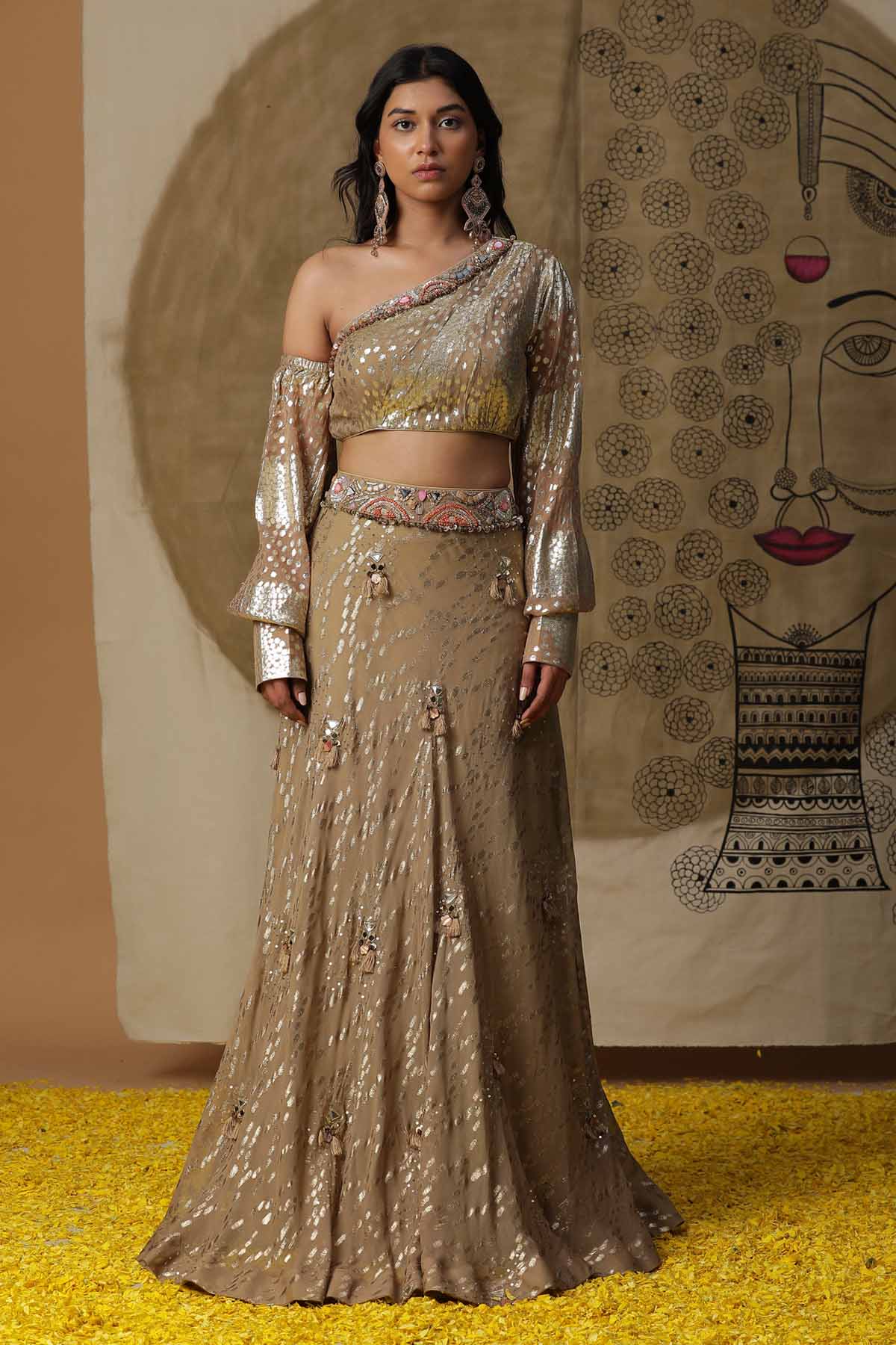 Buy Arpita SulakshanaFoil Printed Cotton Lehenga Set